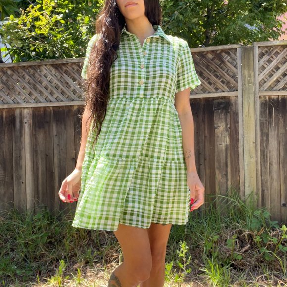 Urban Outfitters Summer Cottagecore Prairie Gingham Dress - Picture 1 of 6